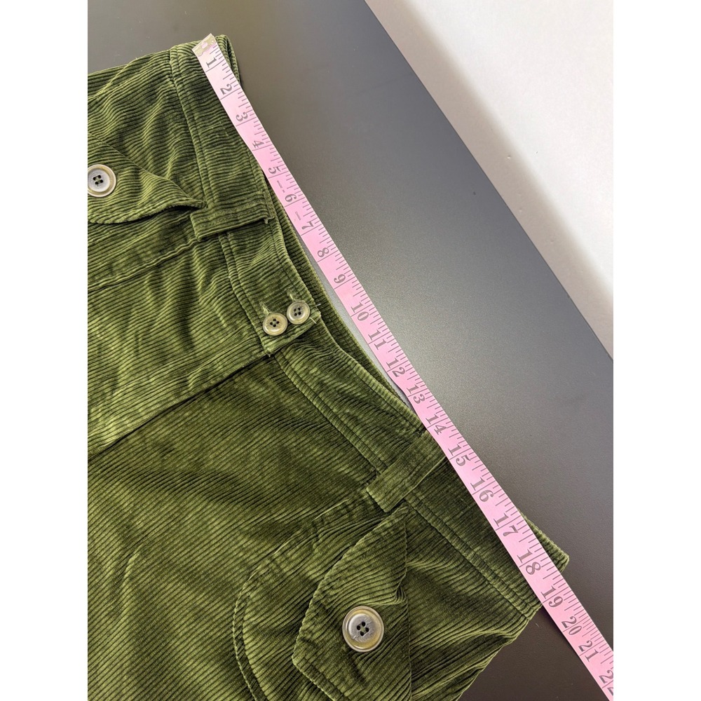 Talbots Olive Green Corduroy Gaucho Pants Wide Leg Cropped Utility Pockets 18 - Picture 6 of 9
